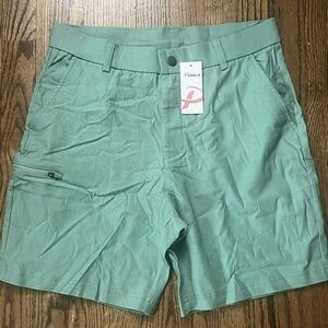 Pudolla Men's Mint Green Flat Front Shorts